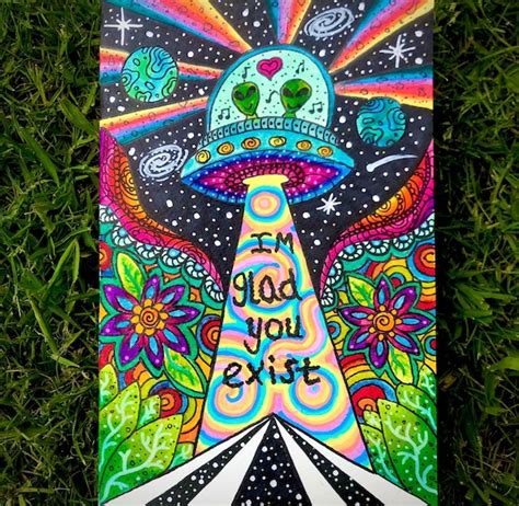 Im Glad You Existpsychedelic Art Prints Hippie Art Prints Etsy