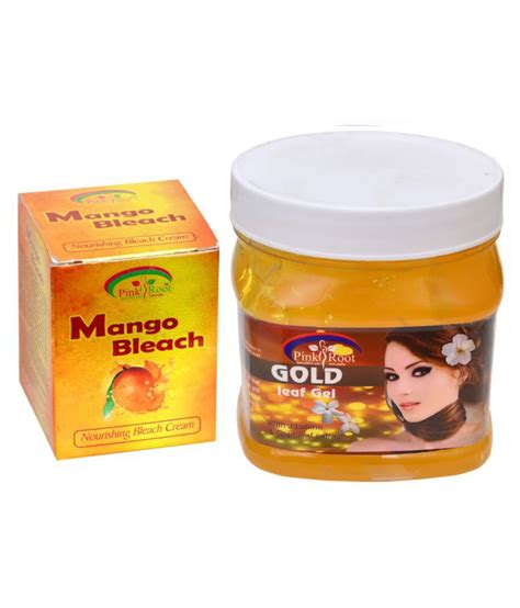Pink Root GOLD GEL 500GM WITH MANGO BLEACH 50GM Day Cream 50 Gm Pack Of