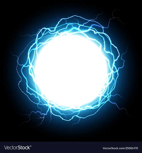 Electric Plasma Lightning Thunderball Discharge Vector Image Vlrengbr