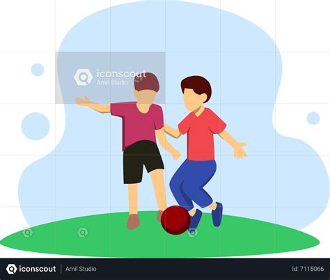 Best Kids Playing Football Illustration Download In Png And Vector Format