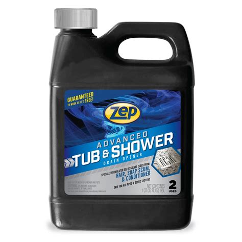 Zep Advanced Tub And Shower Drain Opener Gel 32 Oz Drain Cleaner At