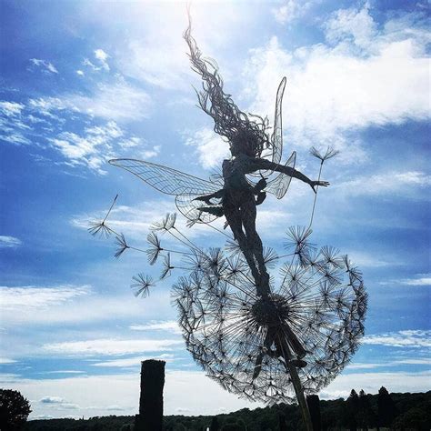 Buy Fairies And Dandelions Dance Together Sculpture Fairy Garden Metal