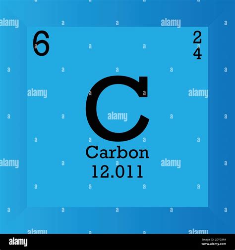 C Carbon Chemical Element Periodic Table Single Vector Illustration