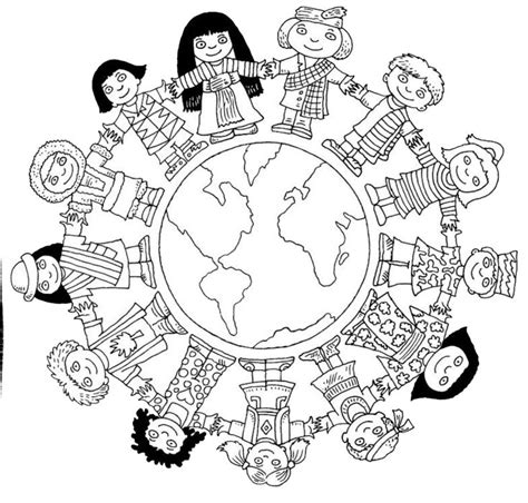 He's got the whole world in his hands. Children Around The World Coloring Page | Passport Project ...