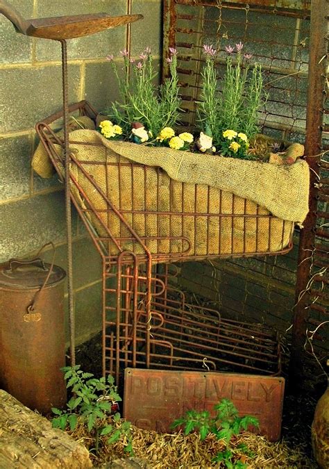 Pennys Vintage Home Grocery Cart Planter