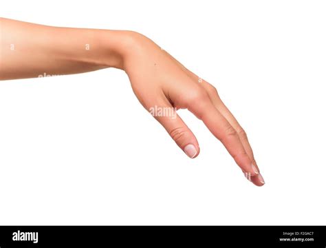 Beautiful Woman Hand Holding Or Stretches Stock Photo Alamy