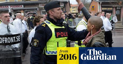 Woman Faces 300 Neo Nazis In Sweden Video World News The Guardian