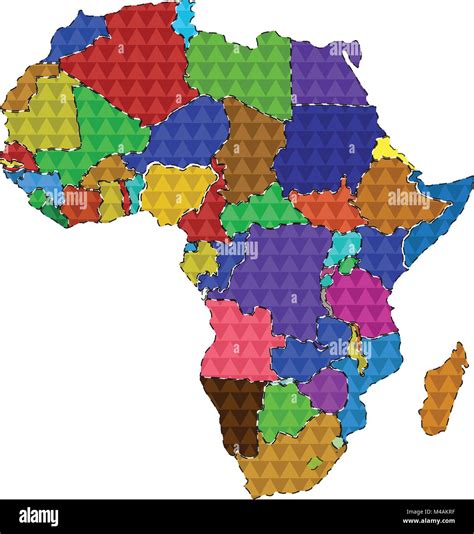 Mapa Politico Dibujado De La Mano Colorido De Africa Vector De Stock Images