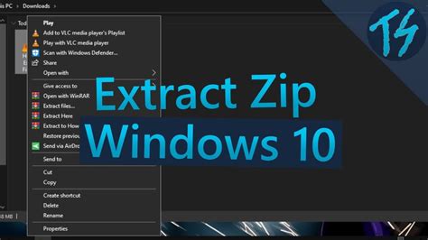 How To Extract Zip Files In Windows 10 Youtube