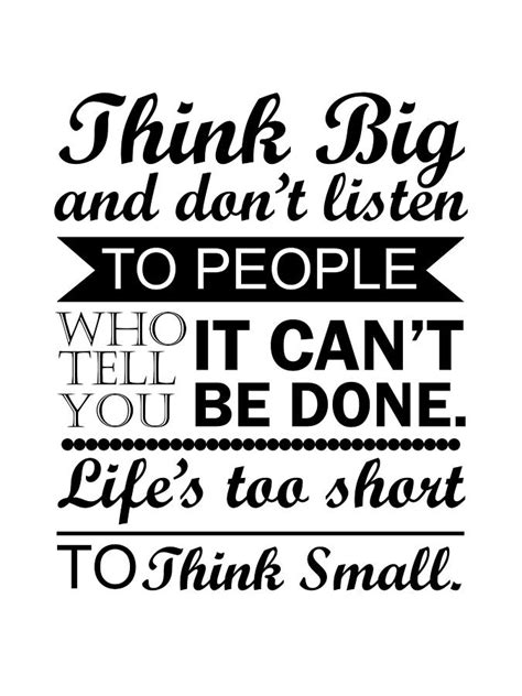 Think Big Motivational Quotes Minimalist Poster Black And White