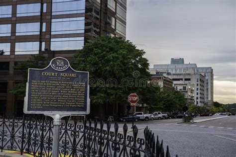 Court Square Historic Marker In Downtown Montgomery Editorial