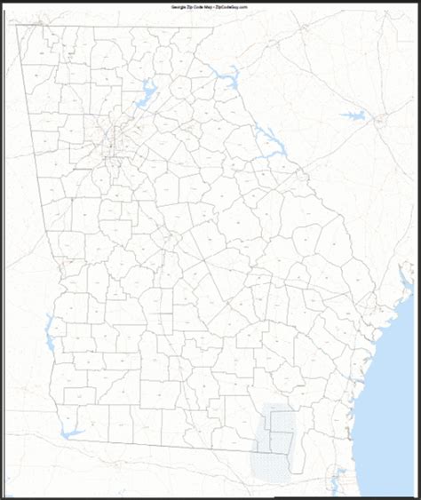 3 Digit Zip Code Map Georgia Map