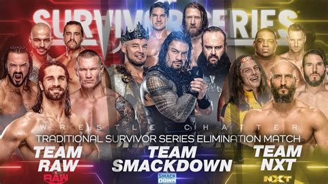 Team Raw Vs Smackdown Vs Nxt Mens Survivor Series Elimination Match
