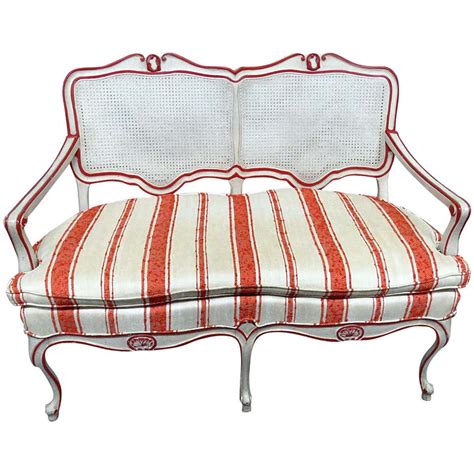 Pair Louis Xv Small Caned Settees At 1stdibs