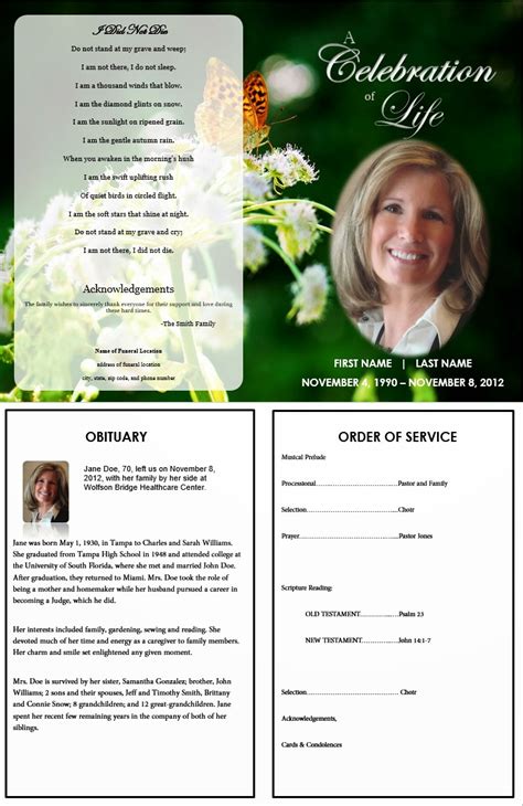 The Funeral Memorial Program Blog Free Funeral Program Template