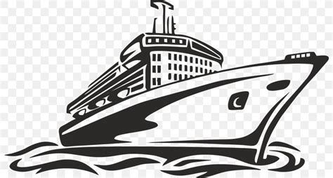 Ferry Boat Black And White Clipart
