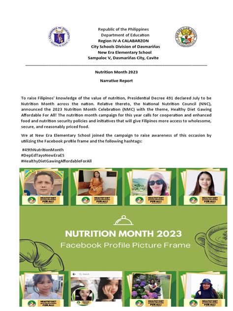 Narrative Report Nutrition Month 2023 Pdf Sustainability Healthy Diet