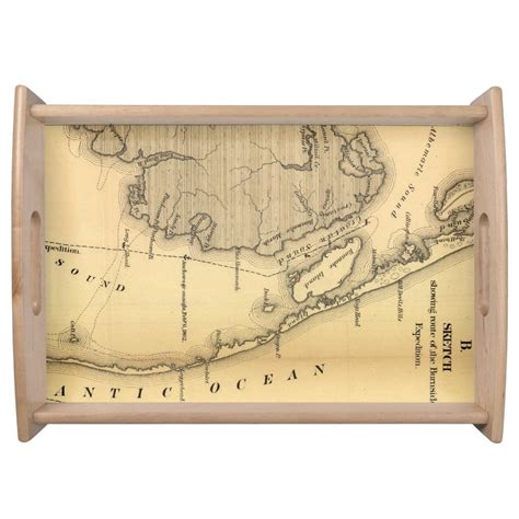 Vintage Map Of The Outer Banks 1862 Serving Tray Zazzle Vintage