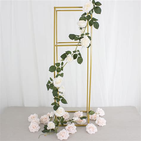 44 Tall Gold Flower Stand With Acrylic Board Customized Flower Stand