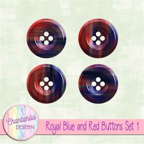 Free Royal Blue And Red Buttons For Digital Scrapbooking
