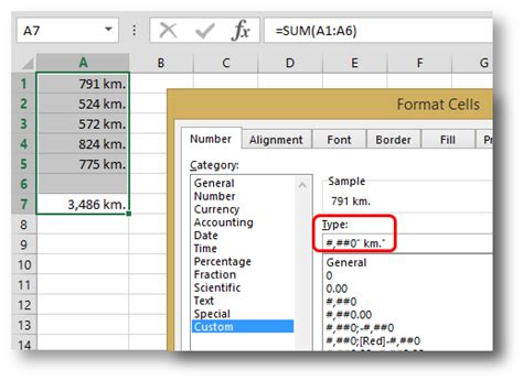 Ms Excel Custom Formatting Show Units Of Measure Without