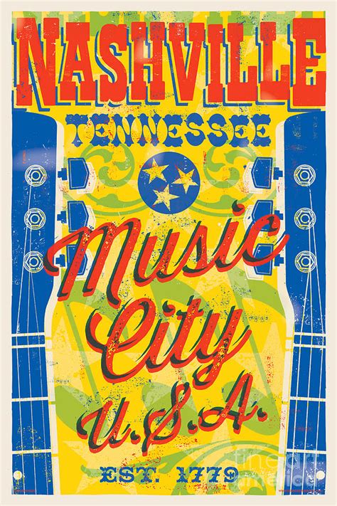 Nashville Tennessee Poster Digital Art By Jim Zahniser Fine Art America