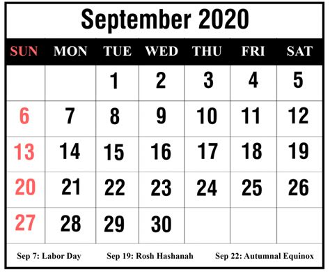 September 2020 Printable Calendar Best Printable Calendar