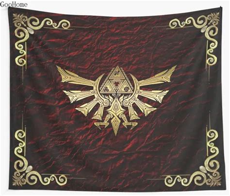 The Legend Of Zelda Triforce Logo Wall Tapestry Cover Beach Towel Throw