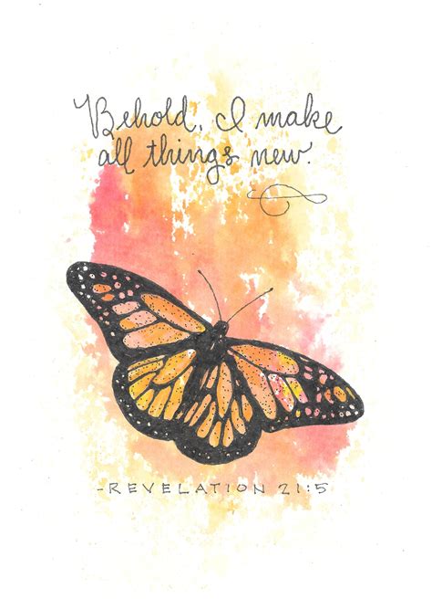 Butterfly Print Behold I Make All Things New Bible Verse Etsy