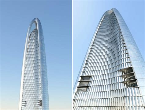 As the tower reaches into the sky, the cladding splits at the line between two architectural components known as the body and the shield. AS+GG's Aerodynamic Wuhan Greenland Center to be World's 4th Tallest Building Wuhan Greenland ...