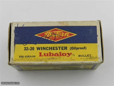 Collectible Ammo Western 32 20 Win 100 Grain Lubaloy Bullet Bullseye