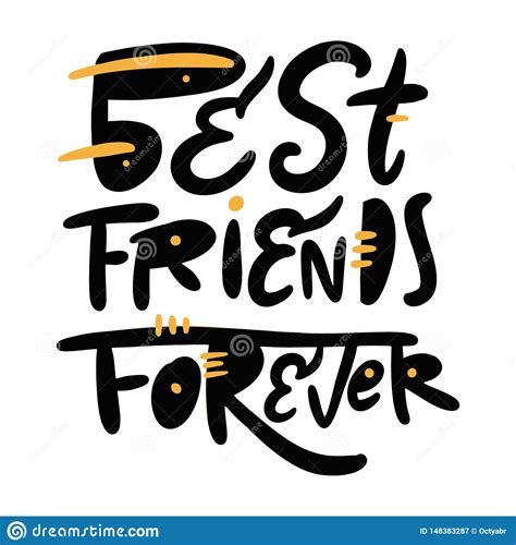 Best Friends Forever Hand Drawn Vector Lettering Isolated On White