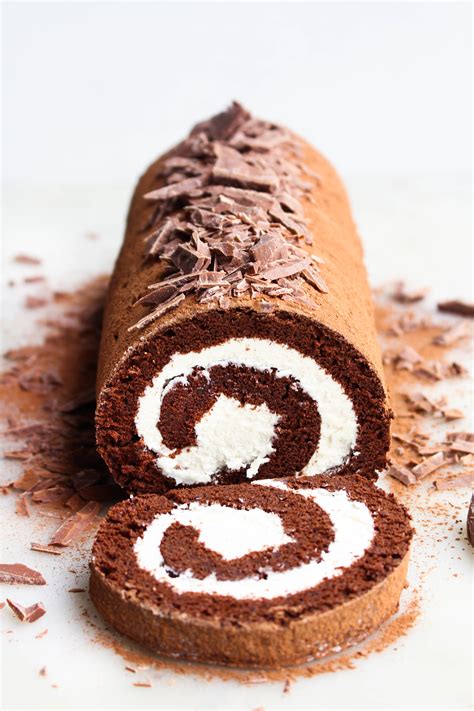 Chocolate Roll Cake With Marshmallow Fluff Filling The Sweet And