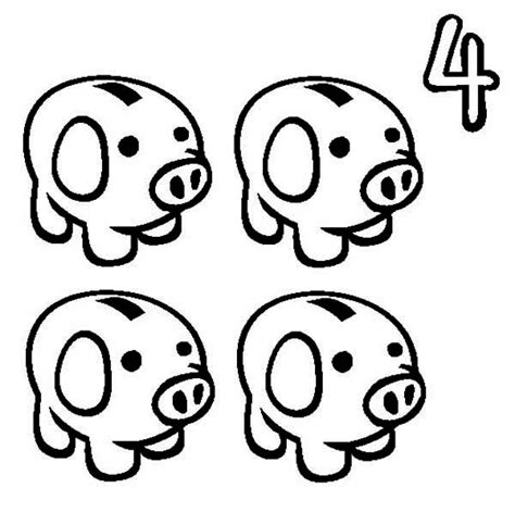 Here is a piggy bank worksheet for second graders. Four Piggy Bank Coloring Page | Color Luna