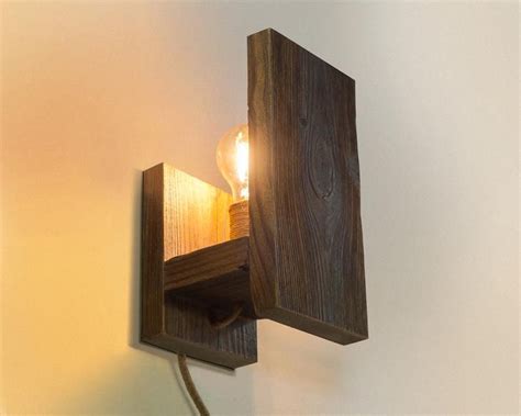 Wood Wall Light Wood Sconces Wall Lamp Shade Reclaimed Wood Etsy