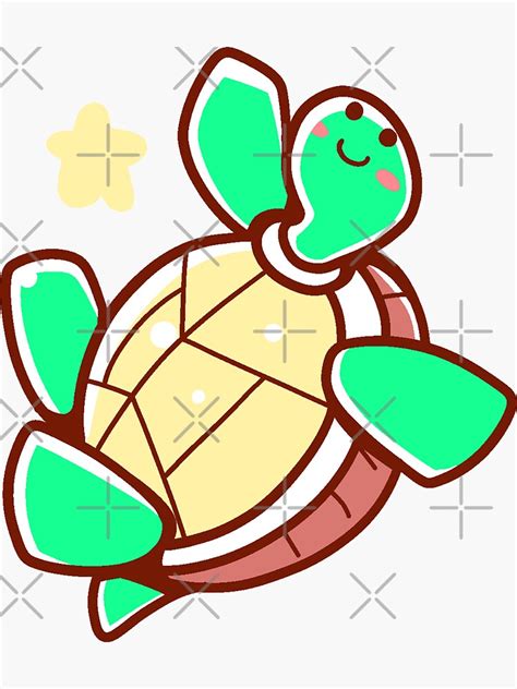 Cute Turtle Sticker Collection Set 1 Of 23 Sticker By Techranova