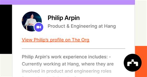 Philip Arpin Product And Engineering At Hang The Org