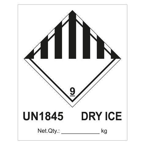 Klasse 9 UN1845 Dry Ice 150x180 Mm Papier Aufkleber Shop