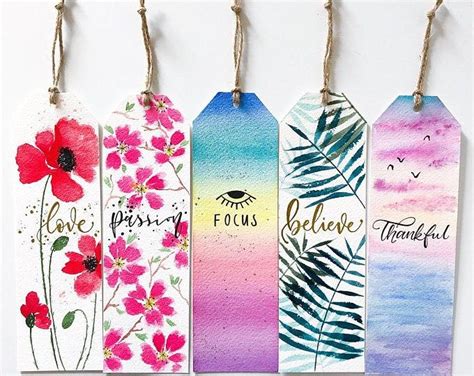 marcador de acuarela floral etsy méxico bookmarks handmade handmade bookmarks diy