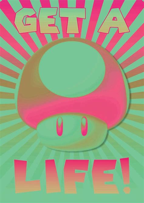 Super Mario Mushroom Grow Up Psychedelic Posters Item Description