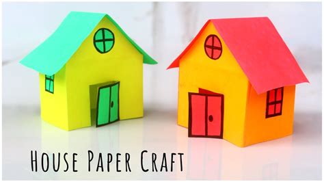 How To Make Easy Paper House Craft For Kids School Project Youtube