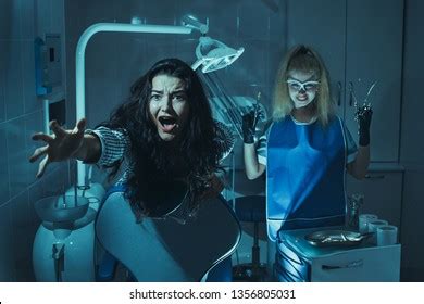 Horror Scene Dentist Office Crazy Evil Stock Photo