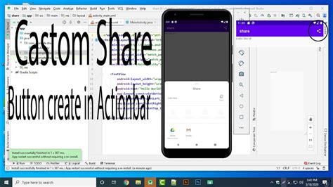 Creating Custom Share Button In Android App Android Studio Tutorial Tech Aside Youtube