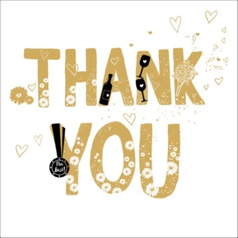 Thank You Gold Glitter Greeting Card Cards