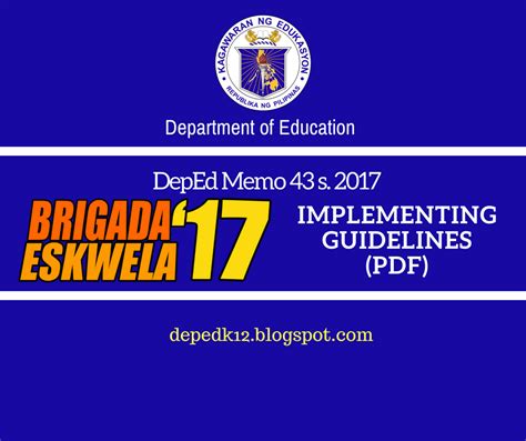 Brigada Eskwela Implementing Guidelines Deped Memo 62 S 2022 Materials