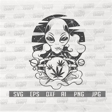 Alien Smoking Weed Svg Smoking Joint Svg Rasta Alien Svg Etsy Canada