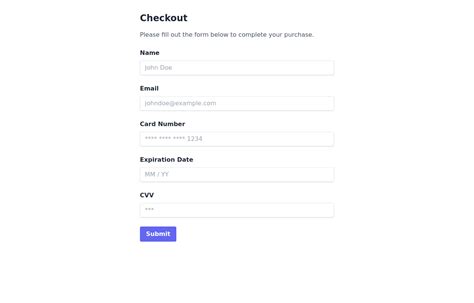 Checkout Form Tailwind Css Example