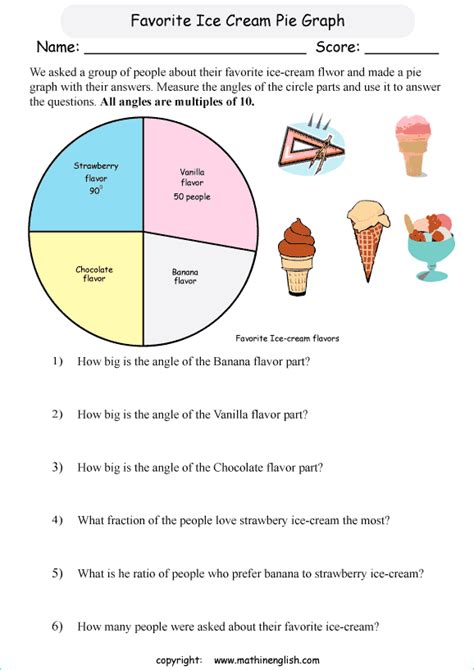 5th class mathematics model papers for the students test and exams preparations. Measure the angles of the parts in the pie graph and ...