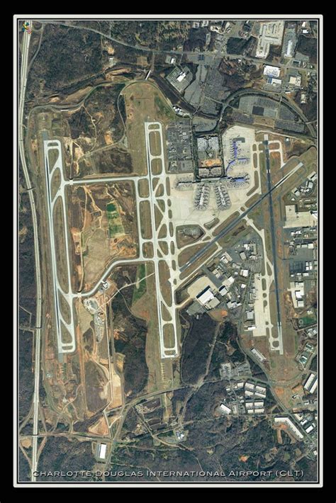 The Charlotte Douglas Intl Airport North Carolina Satellite Poster