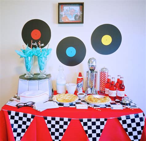 1950s diner theme piecyling party with free printables diner party 1950s party ideas 1950s diner